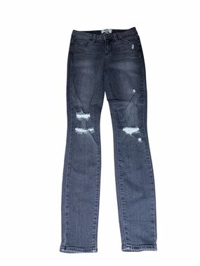 Paige Distressed Dark Gray Skinny Jeans Sz 26